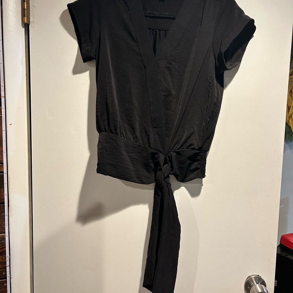 Nine West Black Tie-Front Blouse